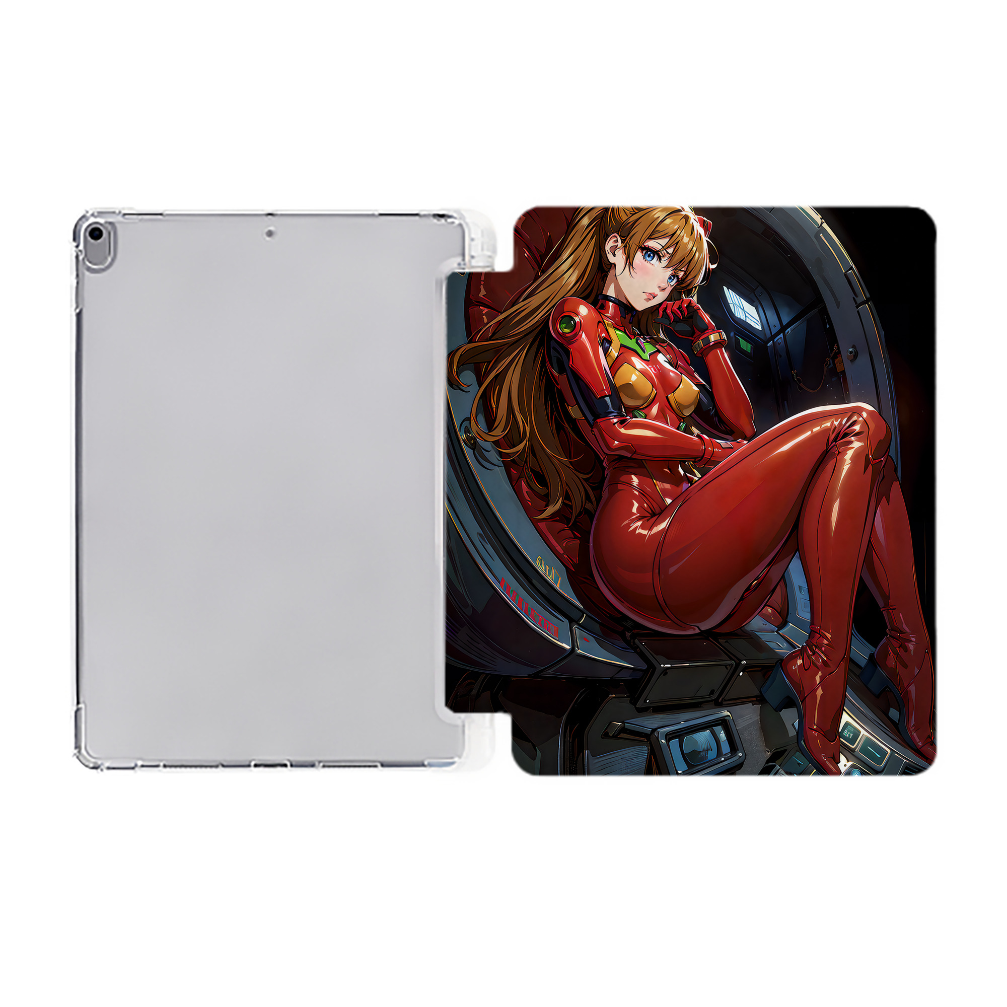 （画像用） EVA 新世紀エヴァンゲリオン IPad ケース ペン収納付き 三つ折りスタンド PUレザー×シリコン 対応機種9.5/10.5/10.9インチ